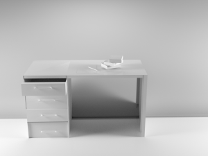 desk with books and pencil 3D Model