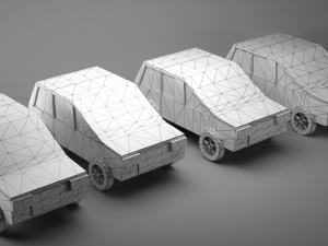 low poly four cars pack 3Dモデル