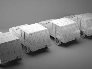 low poly four cars pack 3D Model