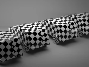 low poly four cars pack 3D Model