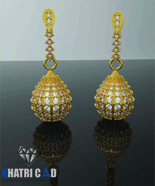 oval shaped earrings 3Dプリントモデル .c4d .max .obj .3ds .fbx .stl .blend 