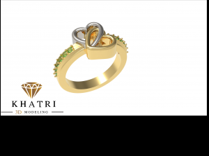 heart shape dual ring 3D-printmodel