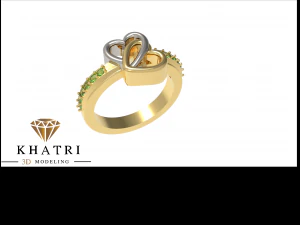 doppio anello a forma di cuore Modello di stampa 3D