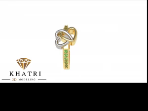 Podw&oacute;jny pierścionek w kształcie serca Model do druku 3D