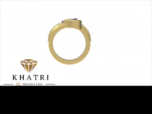 Podw&oacute;jny pierścionek w kształcie serca Model do druku 3D