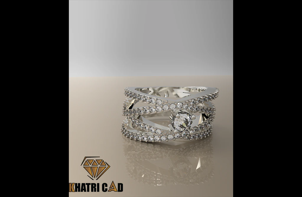 spiral ring with gemstone 3D Print Model .c4d .max .obj .3ds .fbx .stl .blend