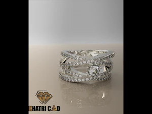 anello a spirale con pietra preziosa Modello di stampa 3D