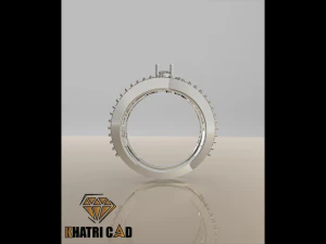 spiral ring with gemstone 3D Print Model