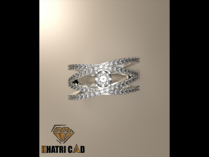 spiral ring with gemstone 3D-Druckmodell