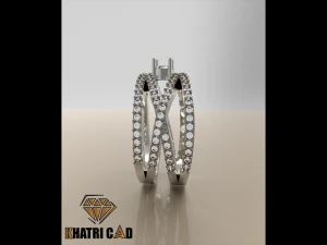 spiral ring with gemstone 3D Print Model