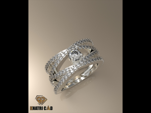 spiral ring with gemstone 3D-Druckmodell