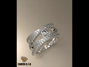 spiral ring with gemstone 3D Print Model