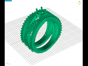 spiral ring with gemstone 3D-Druckmodell