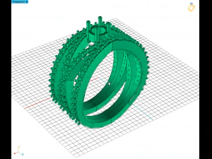 spiral ring with gemstone 3D Print Model