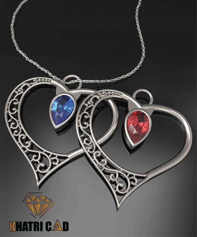 heart pendant Model Cetak 3D .c4d .max .obj .3ds .fbx .stl .blend 