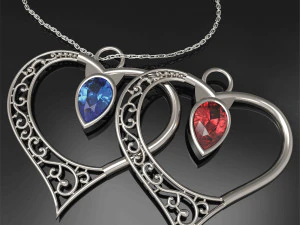 ciondolo a cuore Modello di stampa 3D