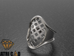 oval shape men ring Model Cetak 3D