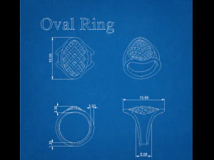 oval shape men ring 3D Print Model