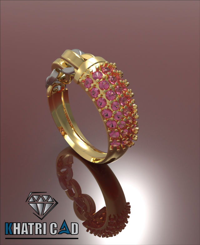 chain ring with gems Modèles 3D en vedette .c4d .max .obj .3ds .fbx .stl .blend 
