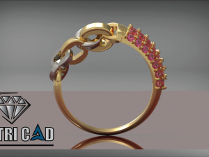 chain ring with gems Modèles 3D en vedette
