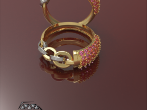 chain ring with gems Modèles 3D en vedette