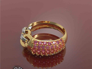 chain ring with gems Modèles 3D en vedette