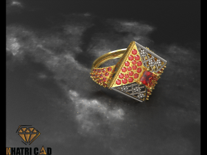 flower box ring with beads 3D Принт Модель