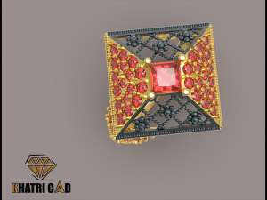 flower box ring with beads 3D Принт Модель