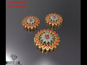 multi shaped pendants with earrings total 8 pieces Modèle 3D