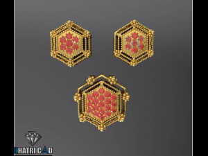 multi shaped pendants with earrings total 8 pieces Modèle 3D