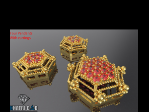 multi shaped pendants with earrings total 8 pieces Modèle 3D