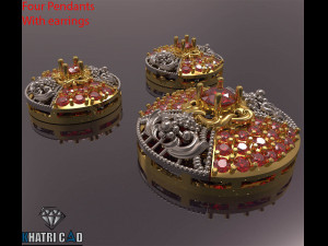 multi shaped pendants with earrings total 8 pieces Modèle 3D