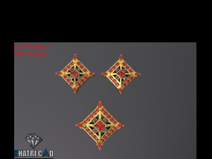 multi shaped pendants with earrings total 8 pieces Modèle 3D