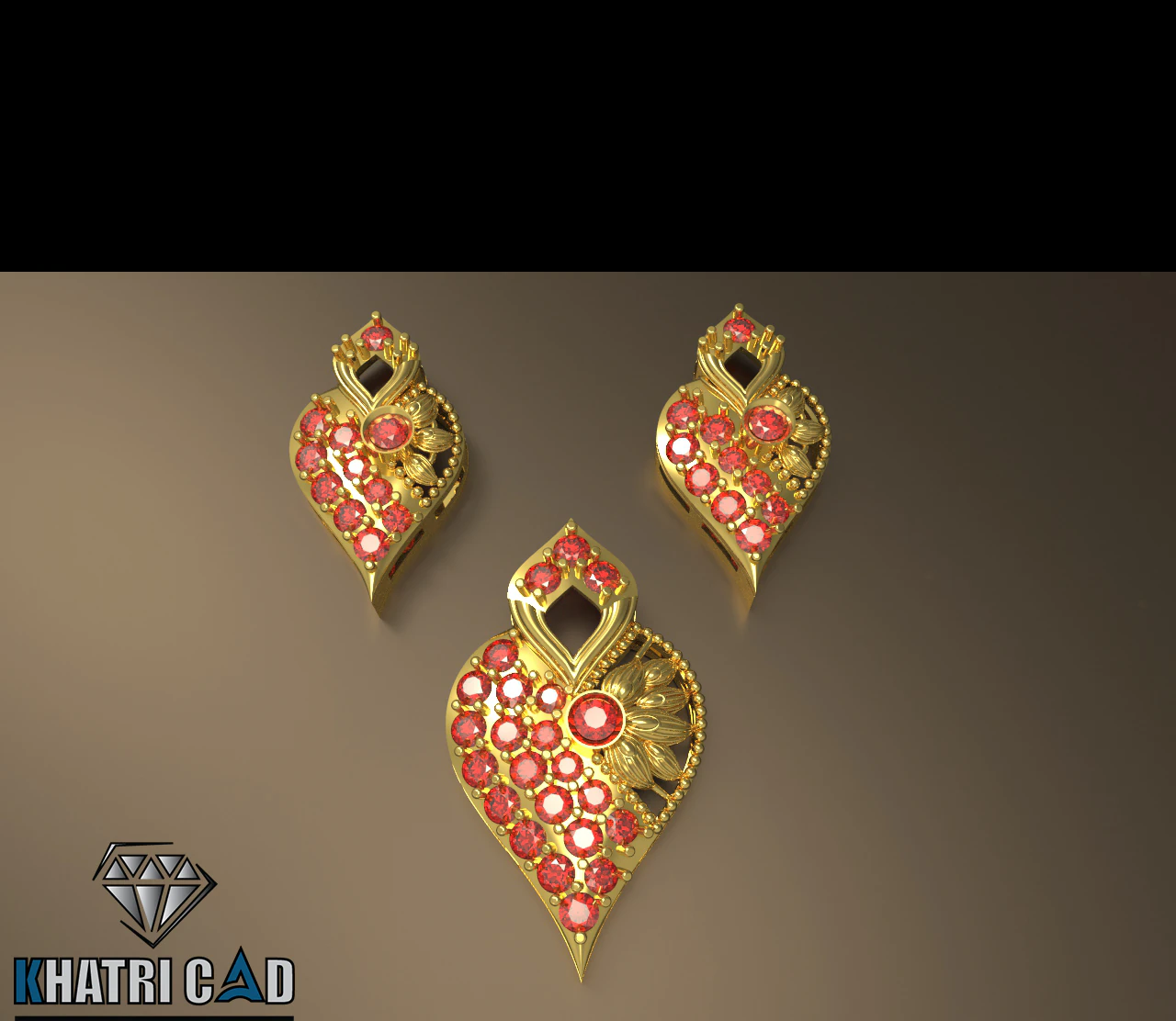 indian style gold pendant full set 3D Print Model .c4d .max .obj .3ds .fbx .stl .blend 