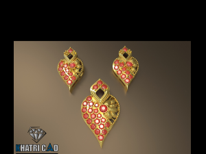 indian style gold pendant full set 3D प्रिंट मॉडल