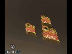 indian style gold pendant full set 3D Print Model