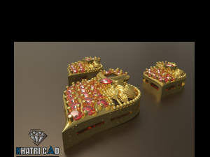 indian style gold pendant full set 3D 打印模型