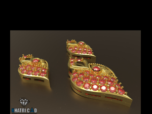 indian style gold pendant full set 3D 打印模型