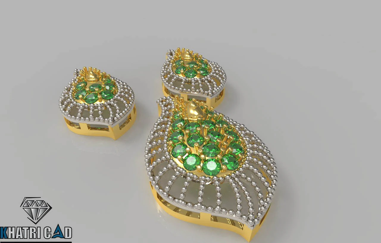 gold pendant with beads 3D Print Model .c4d .max .obj .3ds .fbx .stl .blend 