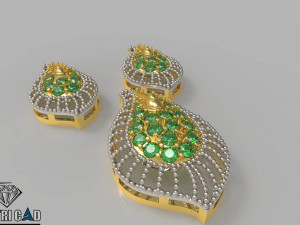 gold pendant with beads 3D Print Model