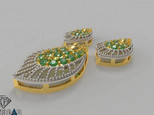 gold pendant with beads 3D Print Model