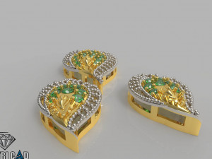 gold pendant with beads Model Cetak 3D
