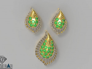 gold pendant with beads Model Cetak 3D