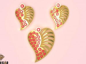 heart pendant with beads 3D Print Model