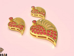 heart pendant with beads 3D Print Model