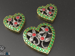 heart pendant with flowers 3D Print Model