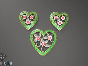 heart pendant with flowers 3D Print Model