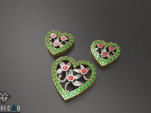 heart pendant with flowers 3D-Druckmodell