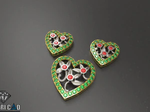 heart pendant with flowers 3D Print Model