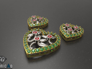 heart pendant with flowers 3D-Druckmodell
